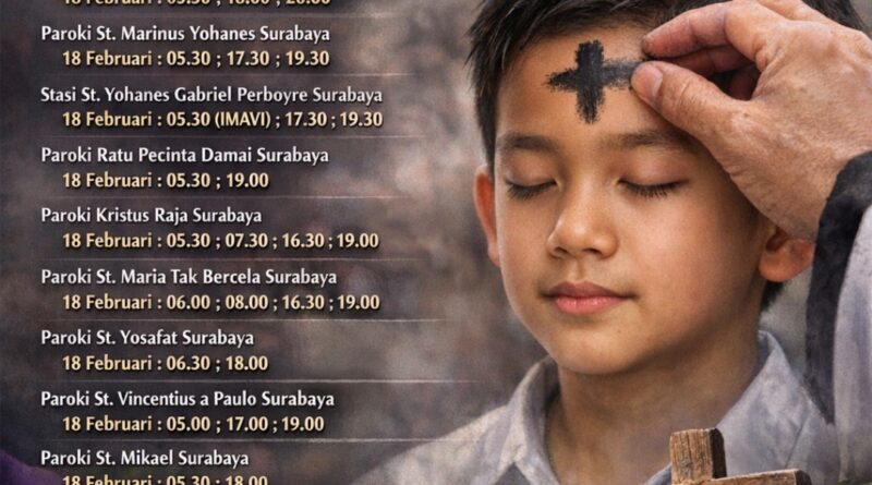 Misa Rabu Abu 2026 Surabaya Sidoarjo